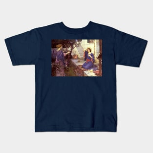 The Annunciation 1914 John William Waterhouse Kids T-Shirt